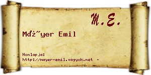 Máyer Emil névjegykártya