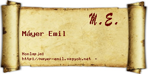Máyer Emil névjegykártya